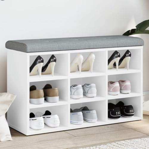 HOMEELIKE Schuhbank Wei? 82x32x50 cm Holzwerkstoff von HOMEELIKE