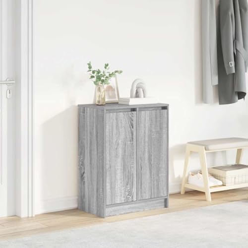 HOMEELIKE Schuhschrank Grau Sonoma 57x34x76 cm Holzwerkstoff von HOMEELIKE