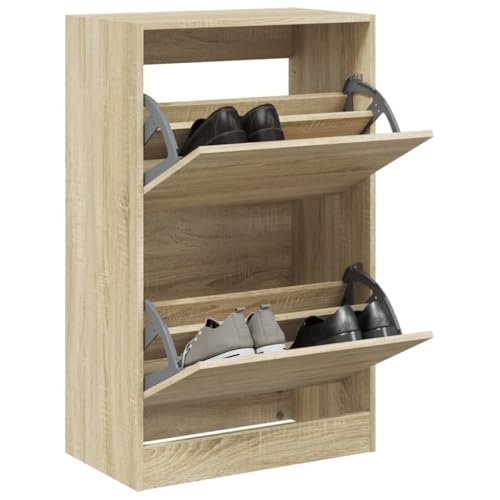 HOMEELIKE Schuhschrank Sonoma-Eiche 60x34x96,5 cm Holzwerkstoff von HOMEELIKE