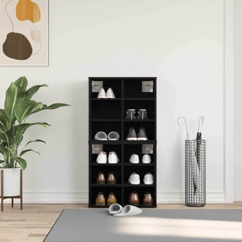 HOMEELIKE Schuhschrank mit Regal 2 Stueck Schwarz Eiche 52 x 30 x 50.5 cm Praktische Schuhbank Mehrzweck Eiche Design Schrank Fuer Flur oder Wohnzimmer HOMEELIKE Schuhschrank mit Regal 2 Stueck Schwarz Eiche 52 x 30 x 50.5 cm Praktische Schuhbank Mehrzweck Eiche Design Schrank Fuer Flur oder Wohnzimmer von HOMEELIKE