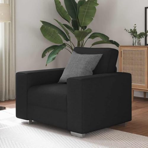 HOMEELIKE Schwarzer Stoff Sessel 59 cm Komfortabel Modern Wohnzimmer Geeignet von HOMEELIKE