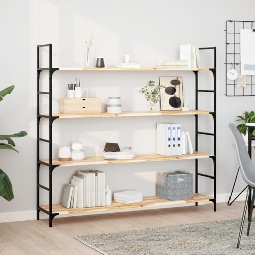 HOMEELIKE Schweberegale 2 STK. 140x30x2 cm Massivholz Akazie Natur von HOMEELIKE