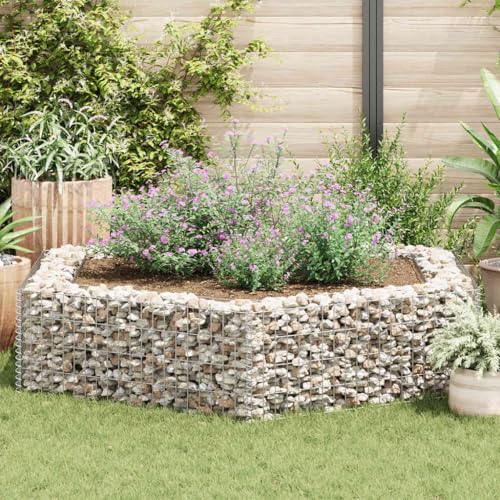 HOMEELIKE Sechseckiges Gabionen-Hochbeet 200x173x40 cm von HOMEELIKE