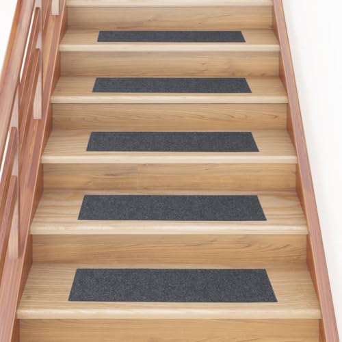 HOMEELIKE Selbstklebende Treppenmatten 15 STK. 76x20 cm Hellgrau von HOMEELIKE