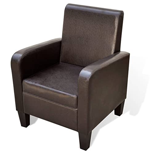 HOMEELIKE Sessel Braun Kunstleder von HOMEELIKE