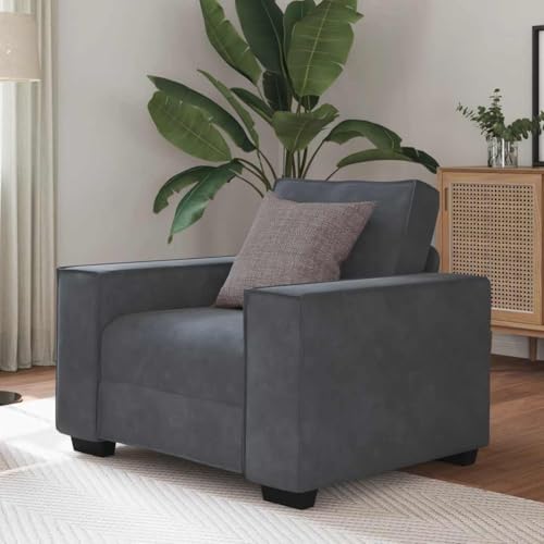 HOMEELIKE Sessel Dunkelgrau 60 cm Samt von HOMEELIKE