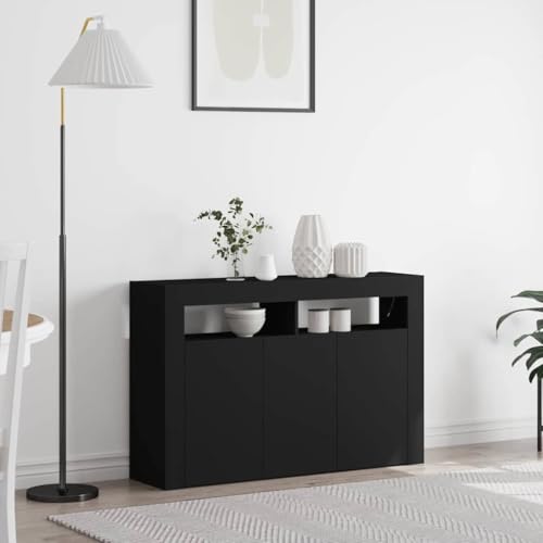 HOMEELIKE Sideboard Schwarz 116 x 30 x 75 cm Holzwerkstoff von HOMEELIKE