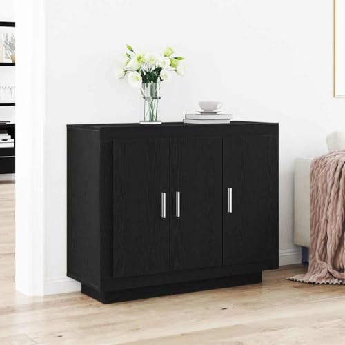 HOMEELIKE Sideboard Schwarz 92 x 35 x 75 cm Holzwerkstoff HOMEELIKE Sideboard Schwarz 92 x 35 x 75 cm Holzwerkstoff von HOMEELIKE