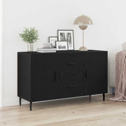 HOMEELIKE Sideboard Schwarze Eiche 100 x 36 x 60 cm Holzwerkstoff von HOMEELIKE