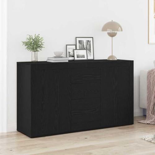 HOMEELIKE Sideboard Schwarze Eiche 120 x 36 x 69 cm Holzwerkstoff von HOMEELIKE