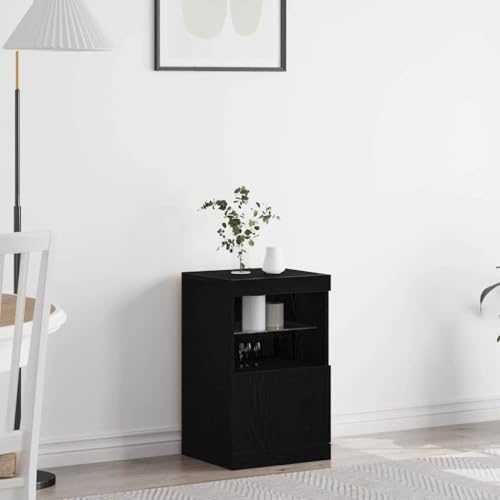 HOMEELIKE Sideboard Schwarze Eiche 41 x 37 x 67 cm Holzwerkstoff von HOMEELIKE