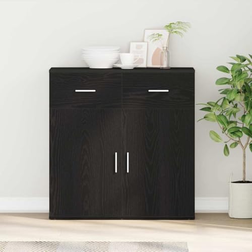 HOMEELIKE Sideboard Schwarze Eiche 79 x 38 x 80 cm Holzwerkstoff HOMEELIKE Sideboard Schwarze Eiche 79 x 38 x 80 cm Holzwerkstoff von HOMEELIKE