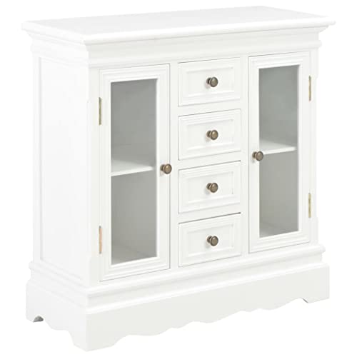 HOMEELIKE Sideboard Wei? 70x28x70 cm Massivholz Kiefer von HOMEELIKE