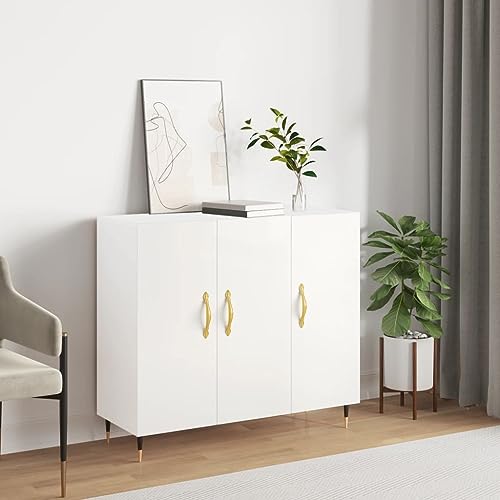 HOMEELIKE Sideboard Wei? 90x34x80 cm Holzwerkstoff von HOMEELIKE