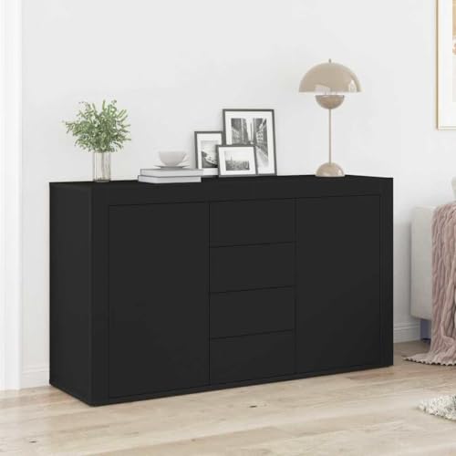 HOMEELIKE Sideboard mit Schubladen Schwarz 120 x 36 x 69 cm Holzwerkstoff HOMEELIKE Sideboard mit Schubladen Schwarz 120 x 36 x 69 cm Holzwerkstoff von HOMEELIKE