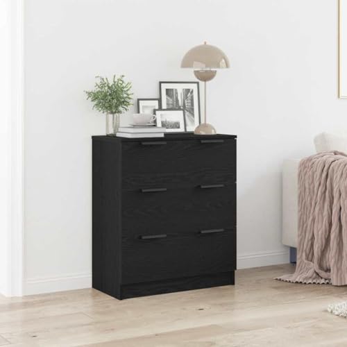 HOMEELIKE Sideboard mit Schubladen Schwarz 60 x 30 x 70 cm Holzwerkstoff von HOMEELIKE