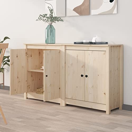 HOMEELIKE Sideboards 2 STK. 70x35x80 cm Massivholz Kiefer von HOMEELIKE