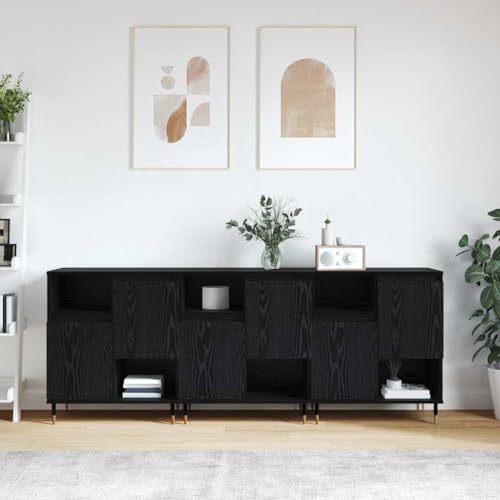 HOMEELIKE Sideboards 3 pcs Schwarze Eiche 180 x 35 x 70 cm Holzwerkstoff von HOMEELIKE