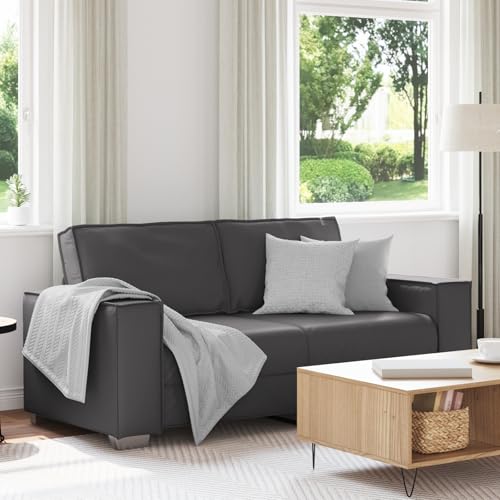 HOMEELIKE Sofa 2-Sitzer Grau 140 cm Kunstleder von HOMEELIKE