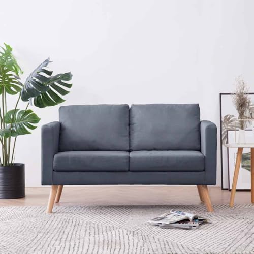 HOMEELIKE Sofa 2-Sitzer Stoff Dunkelgrau von HOMEELIKE