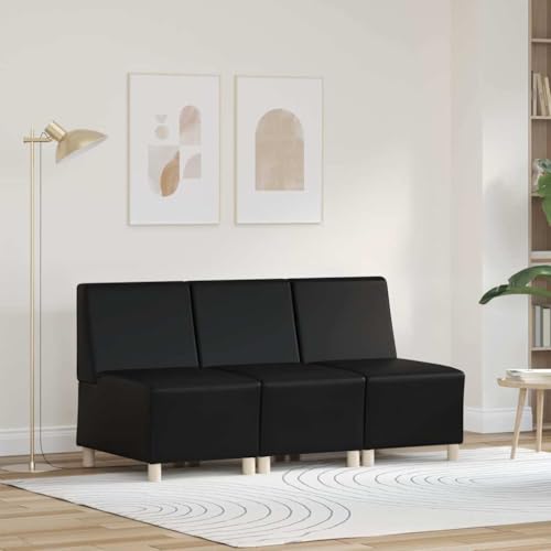 HOMEELIKE Sofa St¨¹hle 3 pcs Schwarz 55 x 74 x 82 cm Kunstleder HOMEELIKE Sofa St¨¹hle 3 pcs Schwarz 55 x 74 x 82 cm Kunstleder von HOMEELIKE