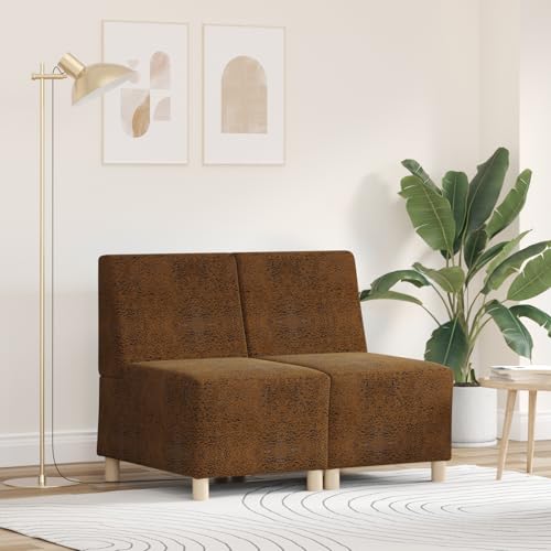 HOMEELIKE Sofa Stuhl mit Kissen 2 pcs Braun 55 cm Faux Wildleder HOMEELIKE Sofa Stuhl mit Kissen 2 pcs Braun 55 cm Faux Wildleder von HOMEELIKE
