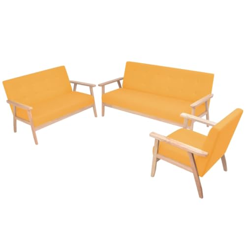 HOMEELIKE Sofagarnitur 3-TLG. Stoff Gelb von HOMEELIKE