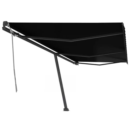 HOMEELIKE Standmarkise Manuell Einziehbar 600x300 cm Anthrazit von HOMEELIKE