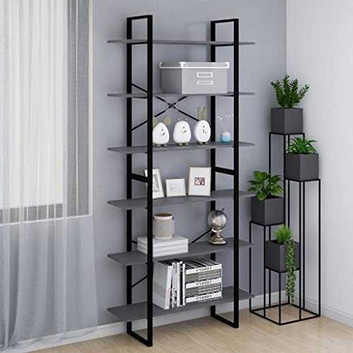 HOMEELIKE Standregal Hoch Grau 100x30x210 cm Massivholz Kiefer von HOMEELIKE
