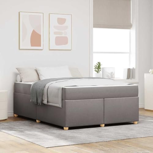 HOMEELIKE Stilvolles Bett mit Matratze 140x200 cm, Bezug aus Stoff in Taupe, Mittelfeste Schaummatratze Fuer alle Schlafpositionen HOMEELIKE Stilvolles Bett mit Matratze 140x200 cm, Bezug aus Stoff in Taupe, Mittelfeste Schaummatratze Fuer alle Schlafpositionen von HOMEELIKE