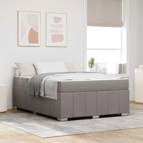 HOMEELIKE Stilvolles Schlafzimmerbett 140x200 cm, Stoffbezug in Taupe, Inklusive mittelfesten Matratze Fuer optimalen Schlafkomfort HOMEELIKE Stilvolles Schlafzimmerbett 140x200 cm, Stoffbezug in Taupe, Inklusive mittelfesten Matratze Fuer optimalen Schlafkomfort von HOMEELIKE