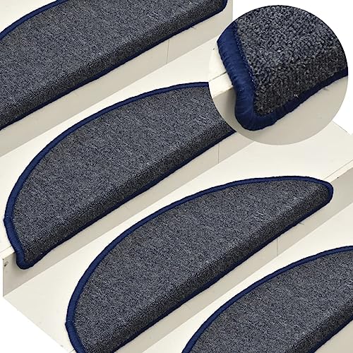 HOMEELIKE Stufenmatten 15 STK. 56x17x3 cm Dunkelgrau und Blau Halbrund HOMEELIKE Stufenmatten 15 STK. 56x17x3 cm Dunkelgrau und Blau Halbrund von HOMEELIKE