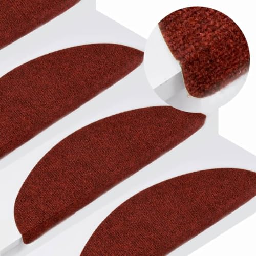 HOMEELIKE Stufenmatten Selbstklebend 15 STK. 56x17x3 cm Rot von HOMEELIKE
