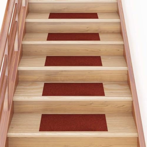 HOMEELIKE Stufenmatten Selbstklebend 30 STK. Rot 60x25cm Rechteckig von HOMEELIKE