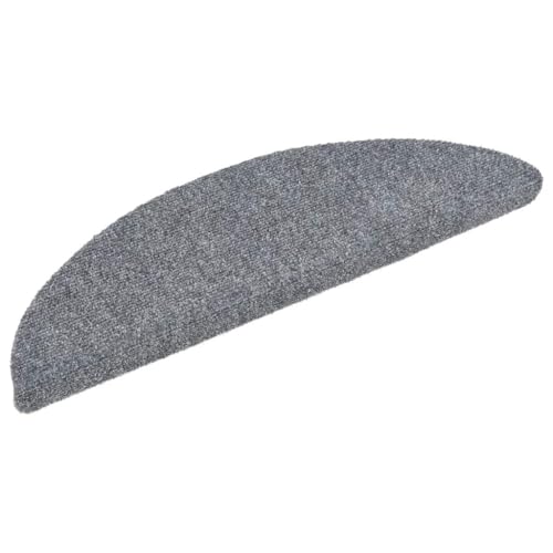 HOMEELIKE Stufenmatten Selbstklebend 5 STK. 56x17x3 cm Hellgrau Halbrund von HOMEELIKE