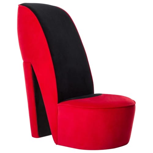 HOMEELIKE Stuhl in St?ckelschuh-Form Rot Samt HOMEELIKE Stuhl in St?ckelschuh-Form Rot Samt von HOMEELIKE