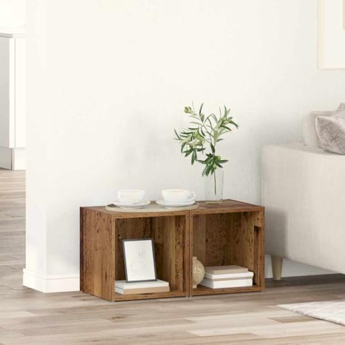 HOMEELIKE TV-Schr?nk 2 pcs Braun 37 x 35 x 37 cm Holzwerkstoff HOMEELIKE TV-Schr?nk 2 pcs Braun 37 x 35 x 37 cm Holzwerkstoff von HOMEELIKE
