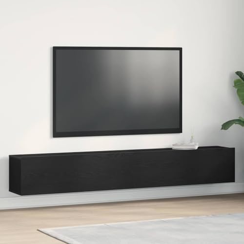 TV-Schrank Set 2-teilig Schwarz 100 x 30 x 30 cm Stilvolles Design aus Holzwerkstoff von HOMEELIKE