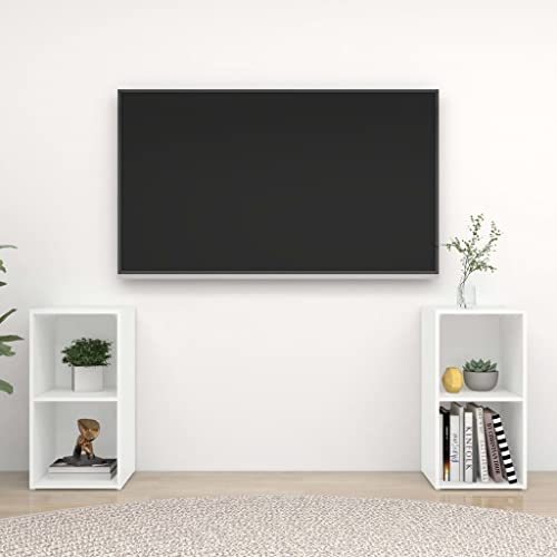 HOMEELIKE TV-Schr?nke 2 STK. Wei? 72x35x36,5 cm Holzwerkstoff von HOMEELIKE