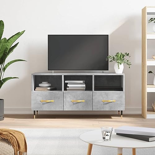 HOMEELIKE Modernes Design TV Regal Betongrau 102x36x50 cm Mit 3 F?Chern Und 3 Schubladen HOMEELIKE Modernes Design TV Regal Betongrau 102x36x50 cm Mit 3 F?Chern Und 3 Schubladen von HOMEELIKE