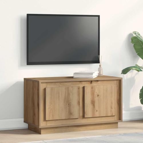HOMEELIKE TV Unterschrank mit Scharniert¨¹Ren 80x35x45 cm Rechteckiger Fernsehschrank M?Bel f¨¹r Technik von HOMEELIKE
