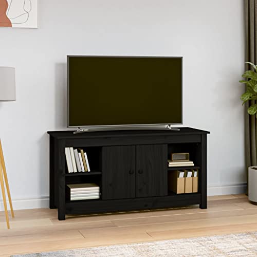 HOMEELIKE TV-Schrank Schwarz 103x36,5x52 cm Massivholz Kiefer HOMEELIKE TV-Schrank Schwarz 103x36,5x52 cm Massivholz Kiefer von HOMEELIKE