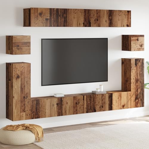 HOMEELIKE TV-Schrank-Set 8 pcs Altes Holz Mittel 30,5 x 30 x 30 cm von HOMEELIKE