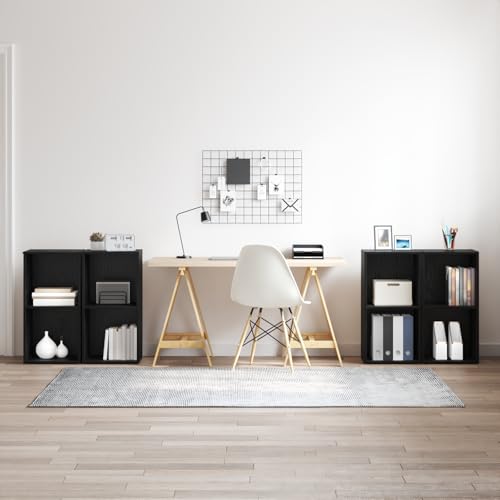 HOMEELIKE TV-Schrank-Set mit Regal 4 pcs Schwarz Eiche 72 x 35 x 36.5 cm von HOMEELIKE