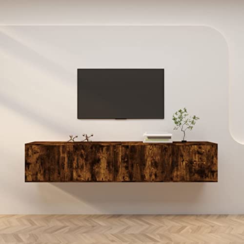 HOMEELIKE TV-Wandschr?nke 2 STK. R?uchereiche 100x34,5x40 cm von HOMEELIKE