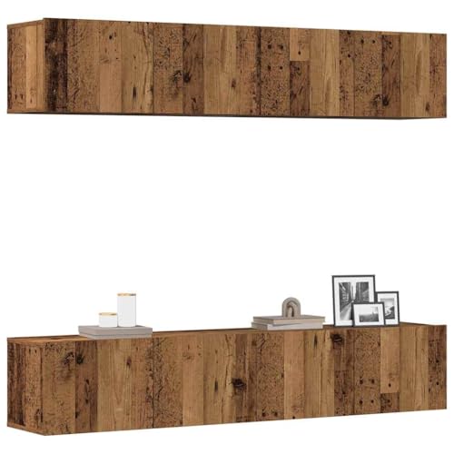 HOMEELIKE TV-Wandschr?nke 4 STK. Altholz-Optik Holzwerkstoff von HOMEELIKE