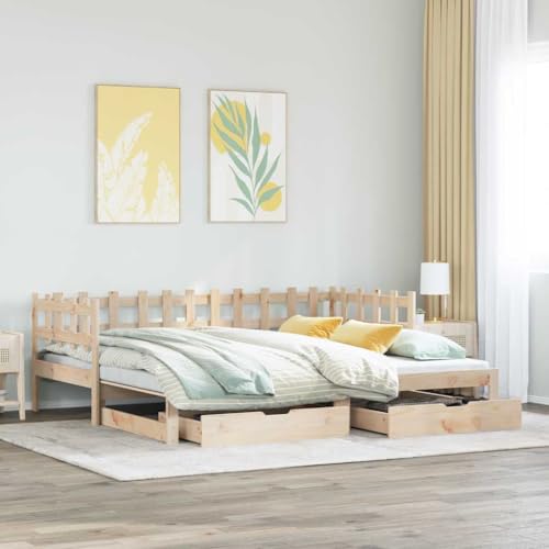 HOMEELIKE Tagesbett Ausziehbar mit Schubladen ohne Matratze 90x200 cm von HOMEELIKE
