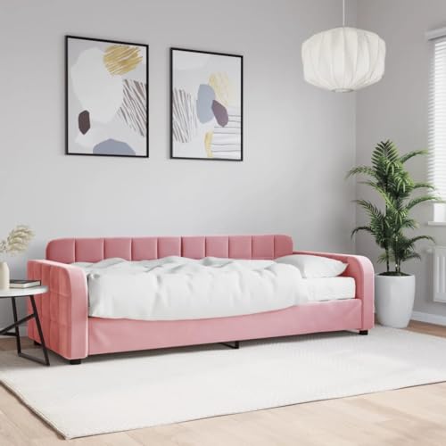 HOMEELIKE Tagesbett mit Matratze Rosa 80x200 cm Samt von HOMEELIKE