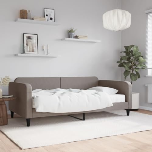 HOMEELIKE Tagesbett mit Schaumstoffmatratze in Taupe (100x200 cm), ideal f¨¹r Wohn- und Schlafzimmer, 2-in-1 Funktionalit?t von HOMEELIKE