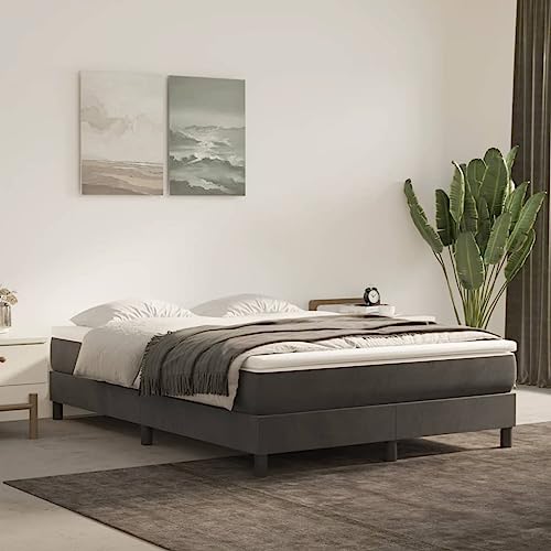HOMEELIKE Taschenfederkernmatratze Dunkelgrau 140x190x20 cm Samt von HOMEELIKE